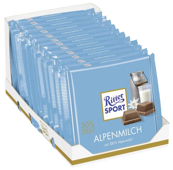 Ritter Sport Alpenmilch Schokolade 12 X 100 G (1,2 Kg) 7