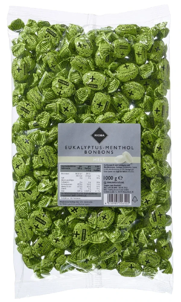 Rioba Bonbons Eukalyptus-Menthol Hell (1 Kg) 1