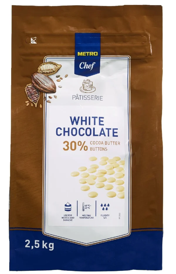 Metro-chef METRO Chef Kuvertüre Buttons Weiße Schokolade (2,5 Kg) 1