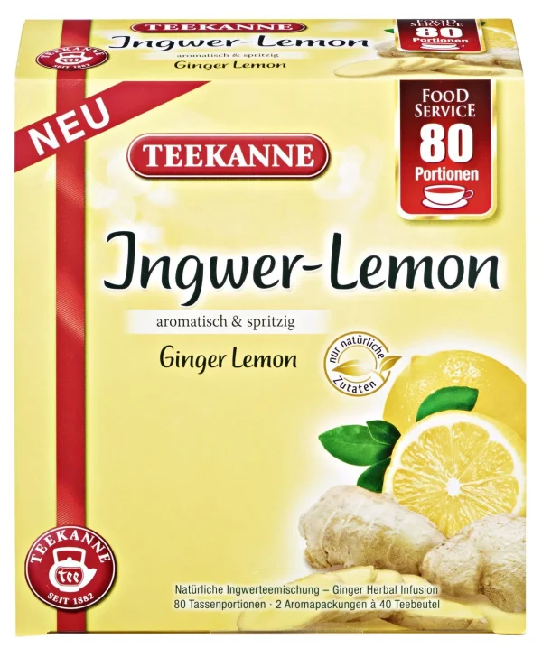 Teekanne Früchtetee Ingwer Lemon Food Service 80 Teebeutel (120g) 1