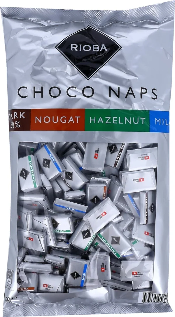 RIOBA Schokolade Swiss Choco Naps Mischung 200 Portionen X 5 G (1 Kg) 1