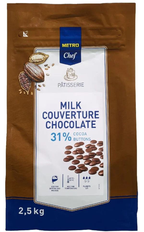 Metro-chef METRO Chef Kuvertüre Buttons Weiße Schokolade (2,5 Kg) 3