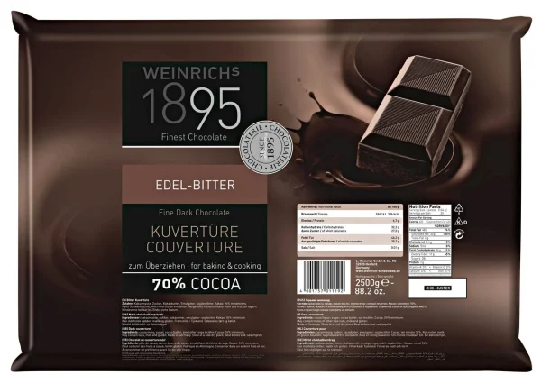 Weinrich Kuvertüre Vollmilch 38% Kakaogehalt (2,5 Kg) 3