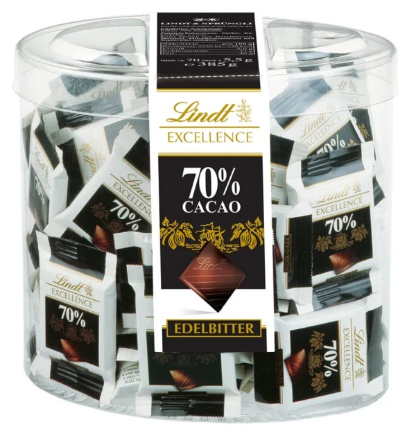 Lindt Excellence 70% Mini 70 Täfelchen X 5,5 G (385 G) 1